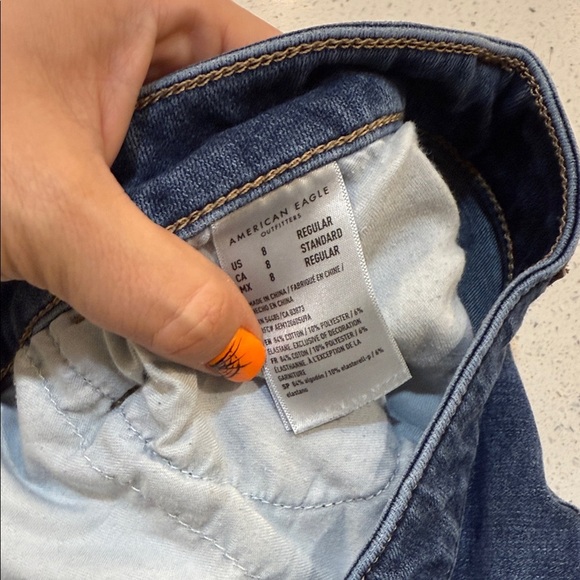 American Eagle Super Hi-Rise Blue Jeggings size 8 - Picture 3 of 11